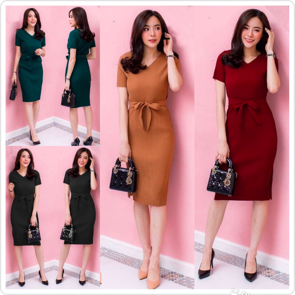 DRESS RAJUT EUNJI MINI DRESS RAJUT IMPORT LENGAN PENDEK/ Bodycon dress Korea / party dress knit