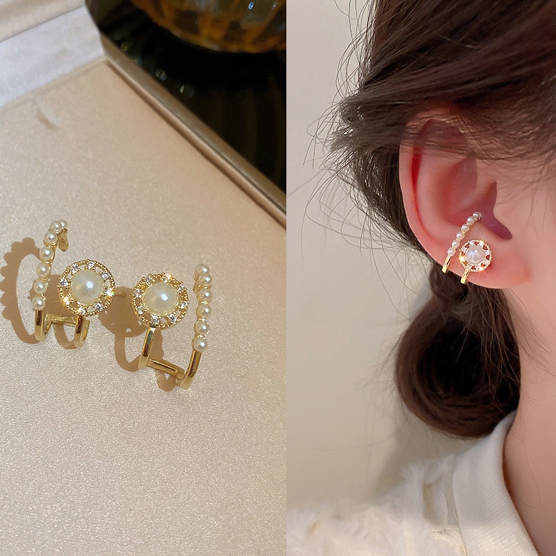 Anting Stud 925 Silver Needle Bentuk Kupu-Kupu Aksen Mutiara Gaya Vintage Untuk Wanita