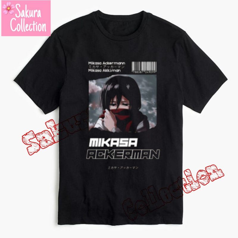 Kaos distro Baju Tshirt MIKASA ATTACK OF TITAN