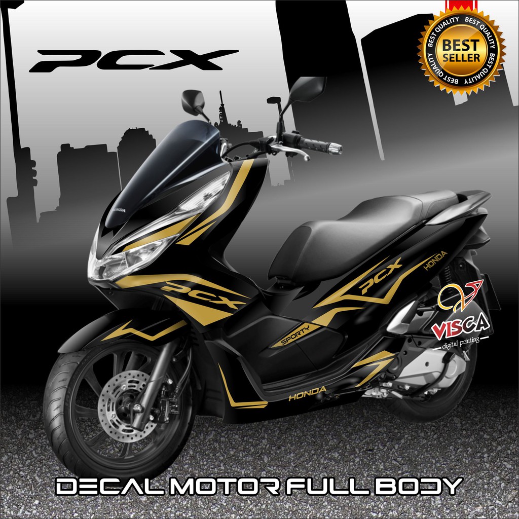 Decal Pcx Full Body Stiker Pcx Full Body Dekal Pcx Full Body Decal Pcx 150 Gold Line