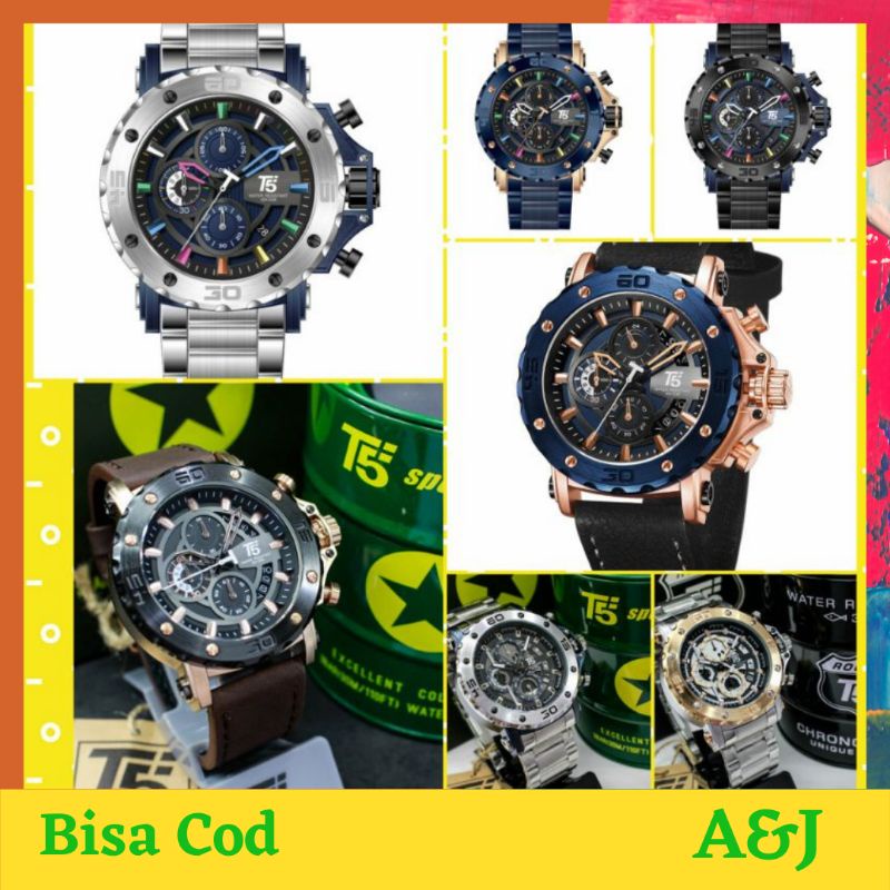 [ COD ] JAM TANGAN PRIA T5 ALL VARIANT ORIGINAL FREE BOX