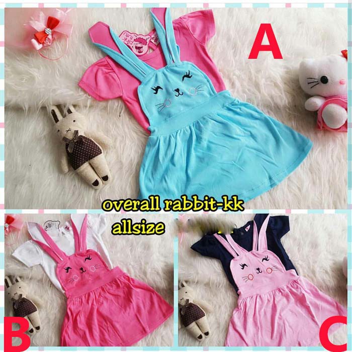 Baju Bayi Perempuan Baju Bayi Cewek Overall Smile Rabbit