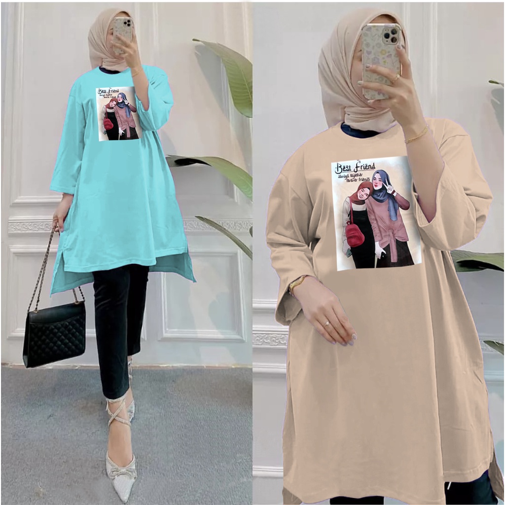 GR TUNIK OVERSIZE BASIC KAOS JUMBO GAMBAR PRINT DTF LEMBUT (BUKAN SABLON) TUNIK BABYTERRY SR576