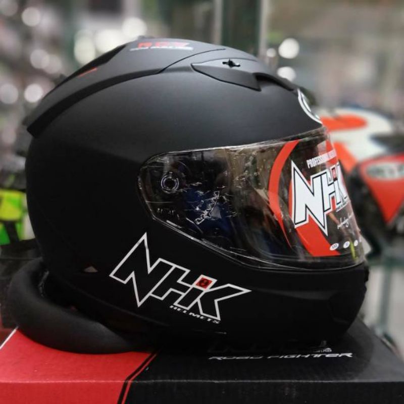 Jual Helm Nhk Gp Solid Black Doff Shopee Indonesia