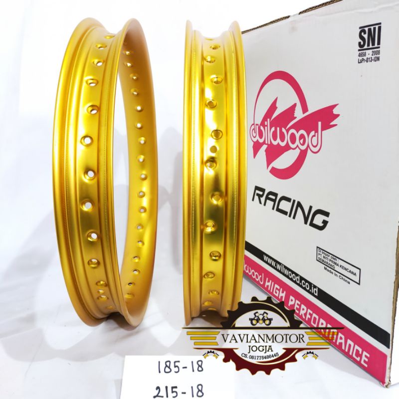 peleg veleg velg Wilwood 185 215 ring 18 kuning gold type U shape promo