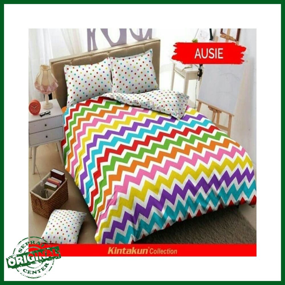 SEPRAI / SPREI KINTAKUN AUSIE No.1 KING B4 180 SEPRAI ZIG ZAG POLKA DOT MERIAH
