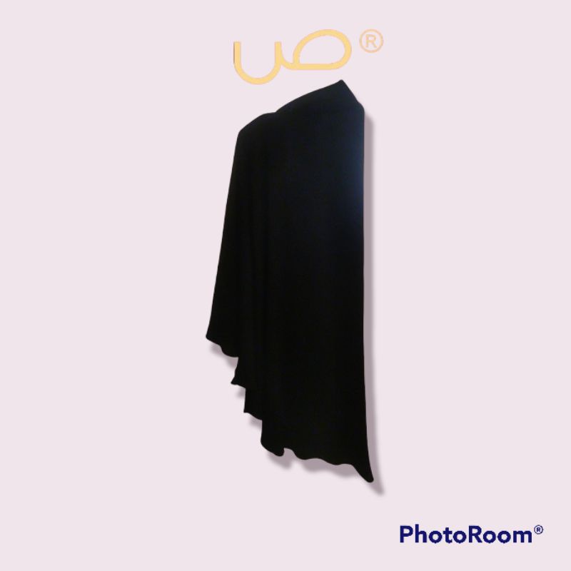 Ameera Khimar ShafaJilbab Shafa Jilbab Syari Softpad Hitam Jetblack PRELOVED