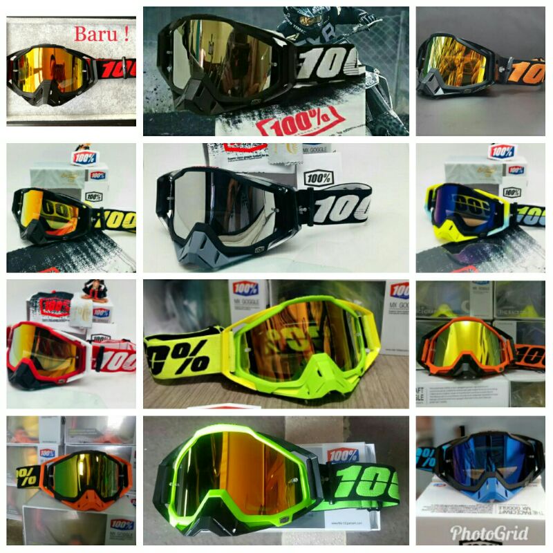Kaca mata Google Cross 100% kaca mata cross adventure fullset dua lensa