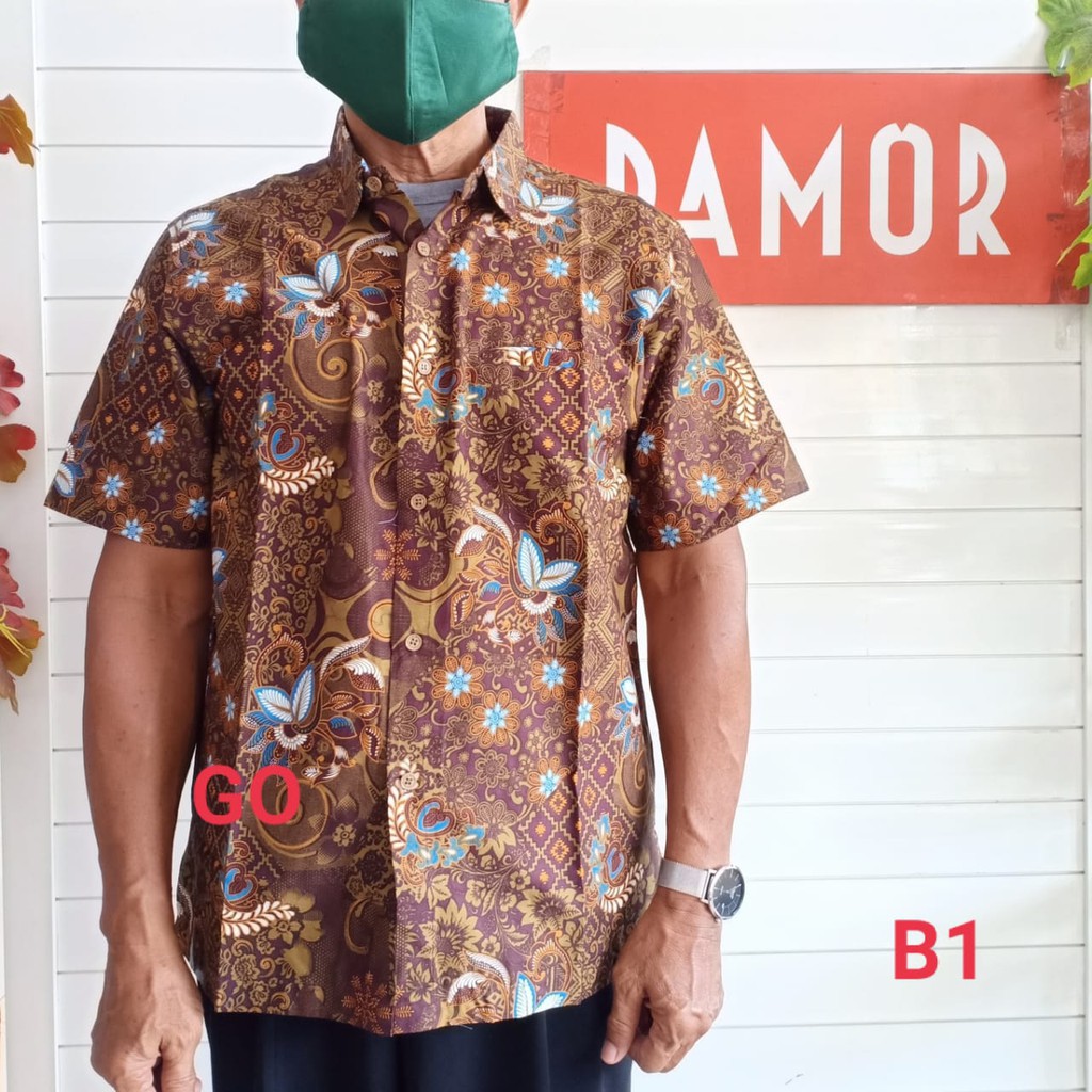 gos BRSB DAMOR (CRESSIDA) KEMEJA BATIK Cowok Pakaian Pria Baju Batik Dewasa Lengan Pendek