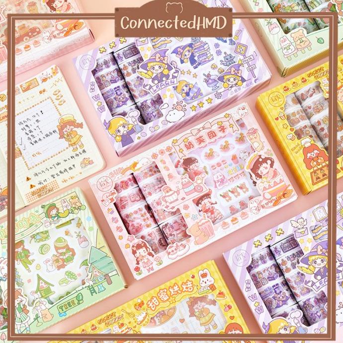 

(BISA COD) NEW Diary Sticker dan Washi Tapes (20 pcs/set) stiker Journaling Murah OBRAL Kode 343