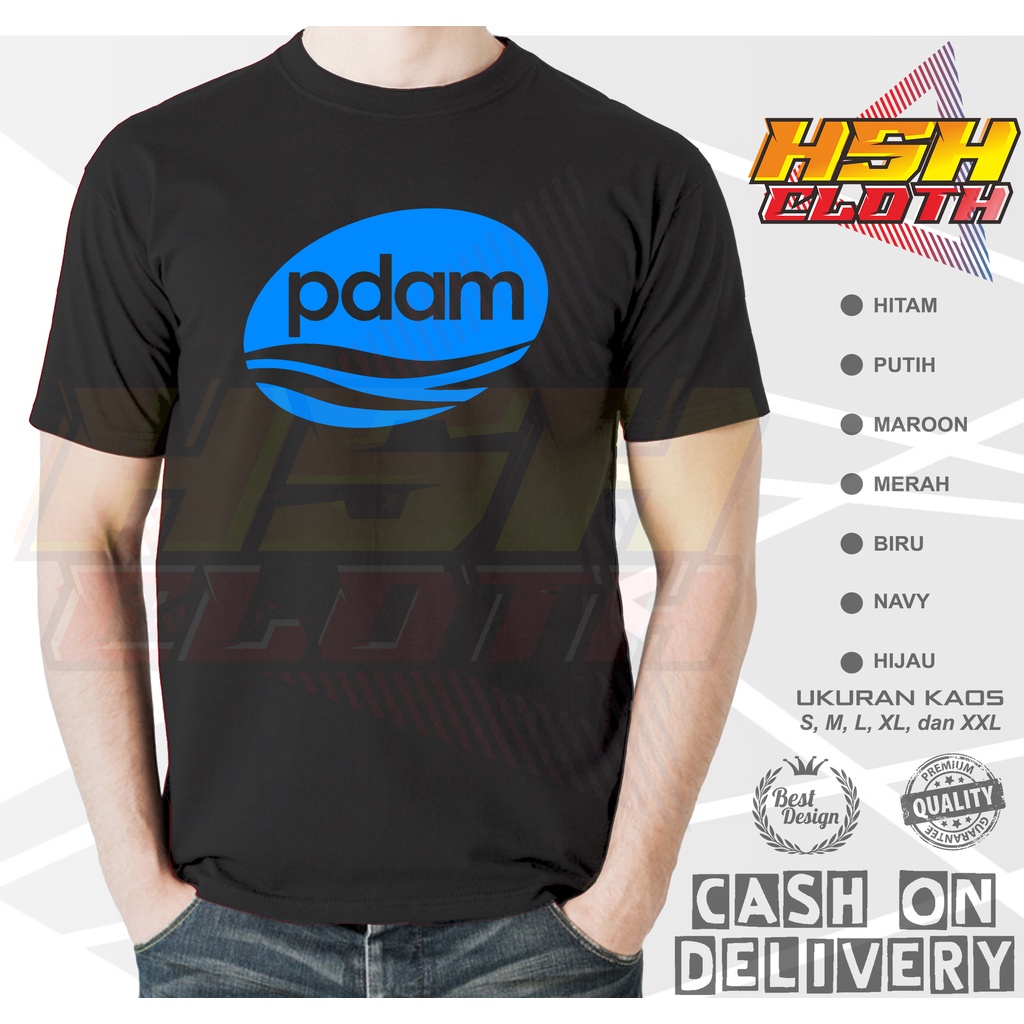 Baju Kaos Distro PDAM Perusahaan Daerah Air Minum Perusahaan Bisa Custom - HSHCloth