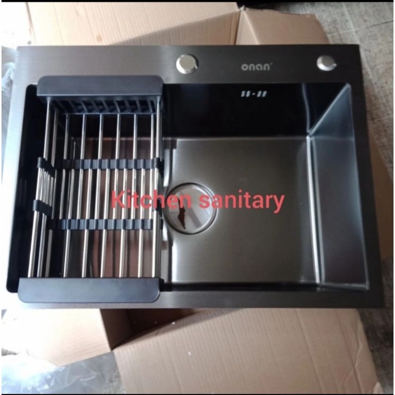 kitchen sink onan 6045 black/ Sink onan hitam 6045