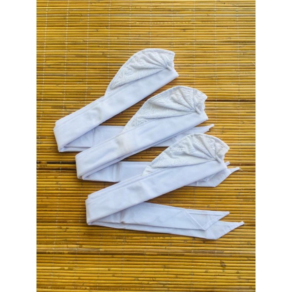 Udeng anak putih songket 0-2tahun | udeng anak motif songket bordir | busana adat bali