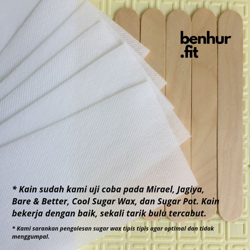 [Free 2 Spatula] 50 Lembar Kain Wax | Kertas Waxing | Wax Strip | Sugar Wax Kits