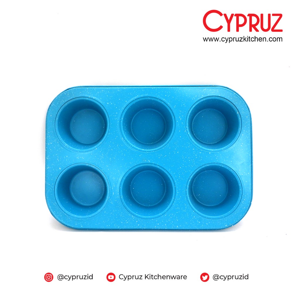 Cypruz Loyang Warna-warni / Muffin Pan 6 Lubang AK-0690