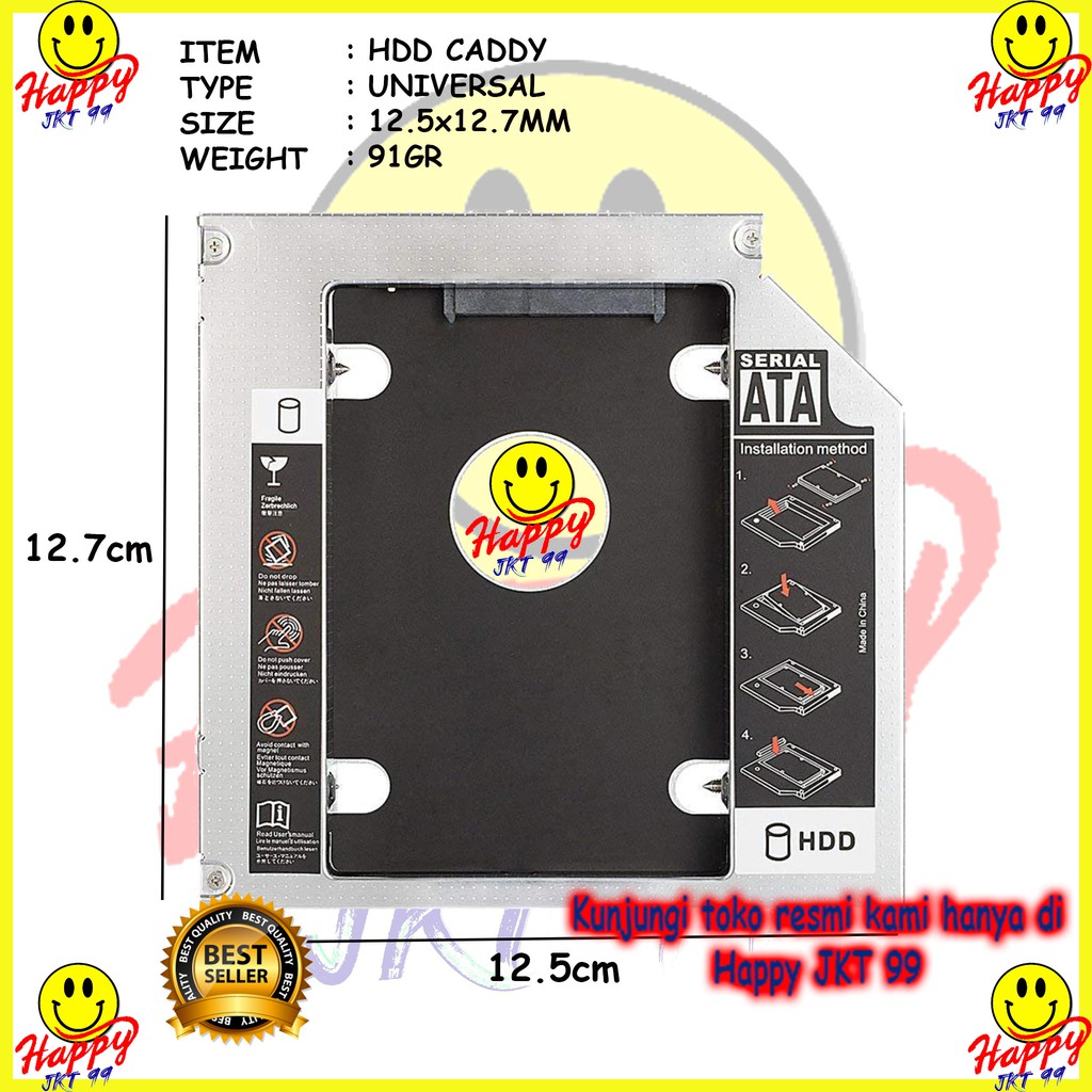 [ HAPPY JKT 99 ] SSD HDD CADDY TEBAL 12.7MM ORIGINAL