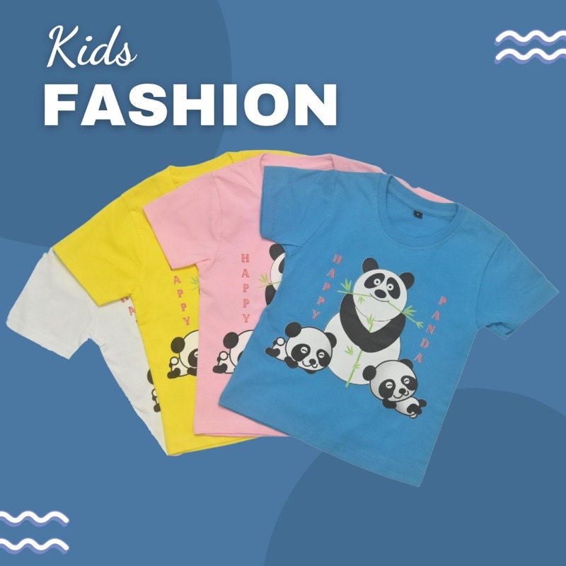 Kaos T-Shirt Baju Anak Laki Laki Perempuan Unisex Family Shirt Model Panda Happy Family