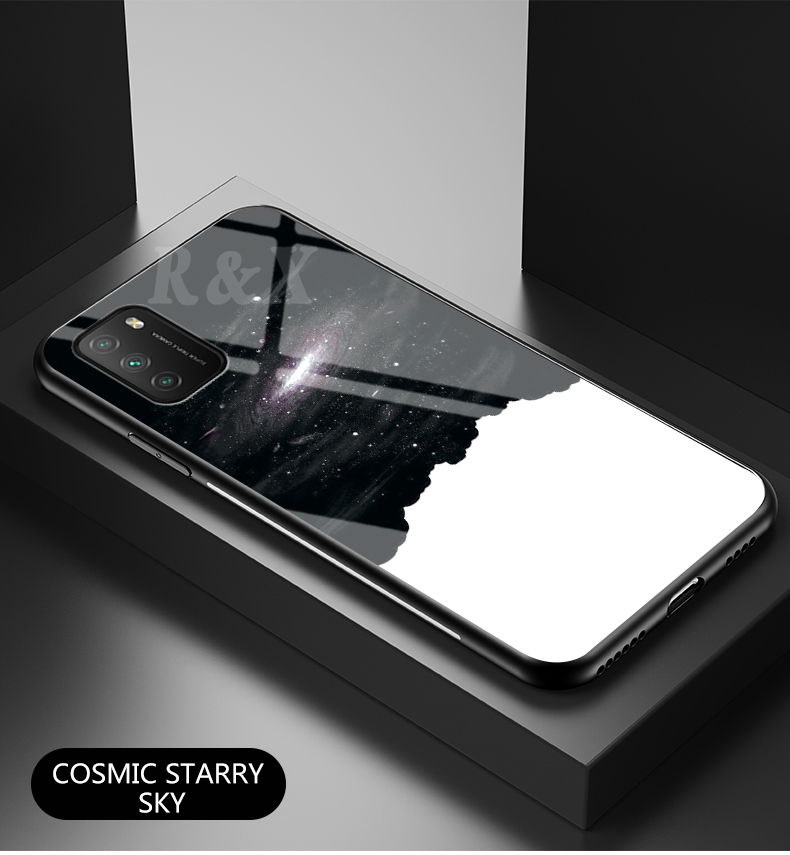 Casing Tempered Glass Xiaomi Poco M3 X3 Nfc Redm 9a 9c Note 9s Motif Langit Berbintang