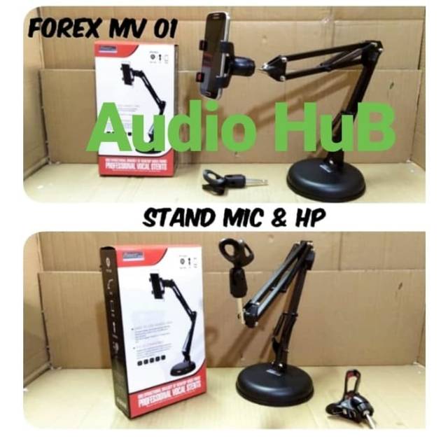 STAND HP DAN MIC MEJA FOREX MV01 TABLE STANDING HP MICROPHONE MV 01