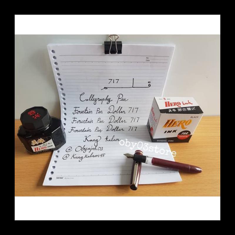 

BARU PAKET KLIK.FOUNTAIN PEN DOLLAR 717 DAN TINTA HERO.PENA KHOT KALIGRAFI PAKET ALAT TULIS MURAH