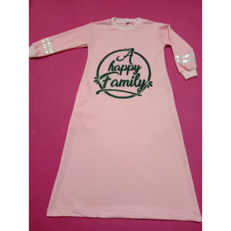 PROMO gamis anak happy family untuk usia 5-10 tahun/bebby terry