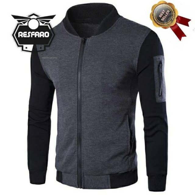 Jaket Pria Semi Kulit Hitam/Jaket Motor/Jaket  Santai