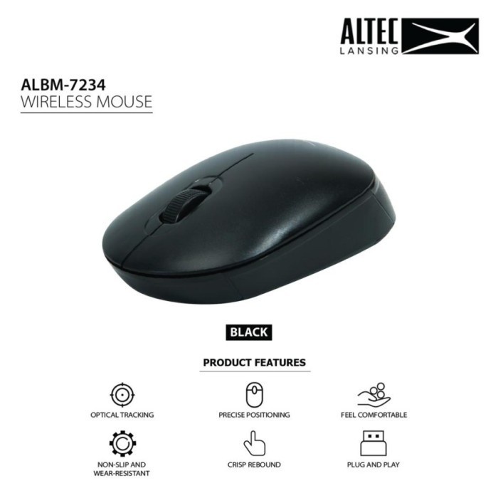 Altec Lansing Mouse Wireless ALBM-7234 ALBM7234 Free Batery