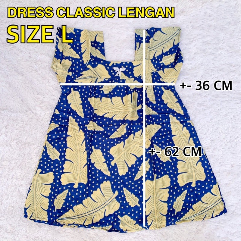 DRESS RAYON CLASSIC LENGAN SIZE L / DASTER ROK TERUSAN ANAK CEWEK PEREMPUAN KEMBANG BAGUS ADEM BATIK