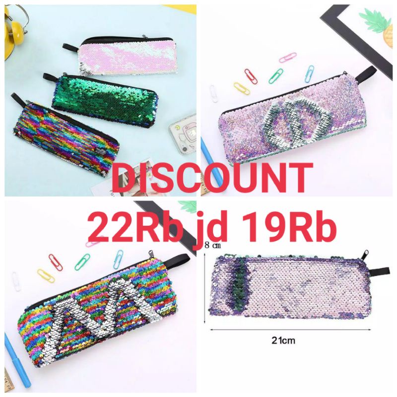 

Tempat Pencil Case or Kotak Pensil or Pouch Organizer Sequin