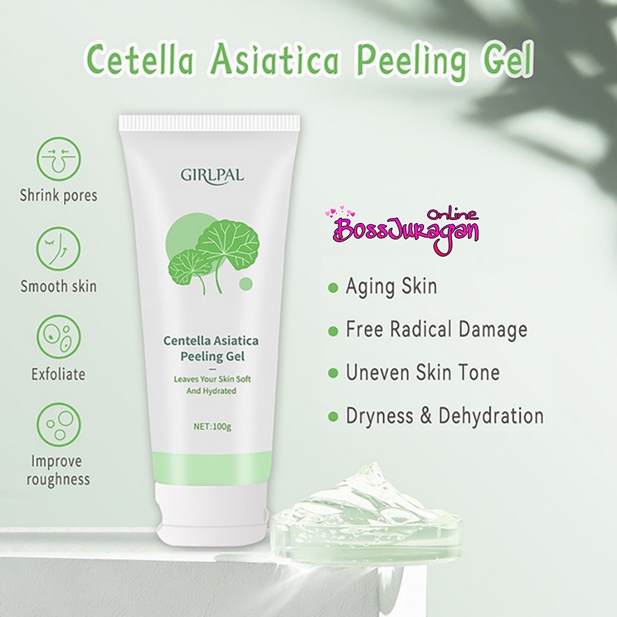 (BOSS) [BPOM] GIRLPAL Centella Asiatica Peeling Gel - Aloe Vera Gel - CHARCOAL 100GR