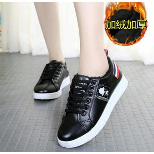 SEPATU KETS WANITA DS058 KETS KUMIS HITAM