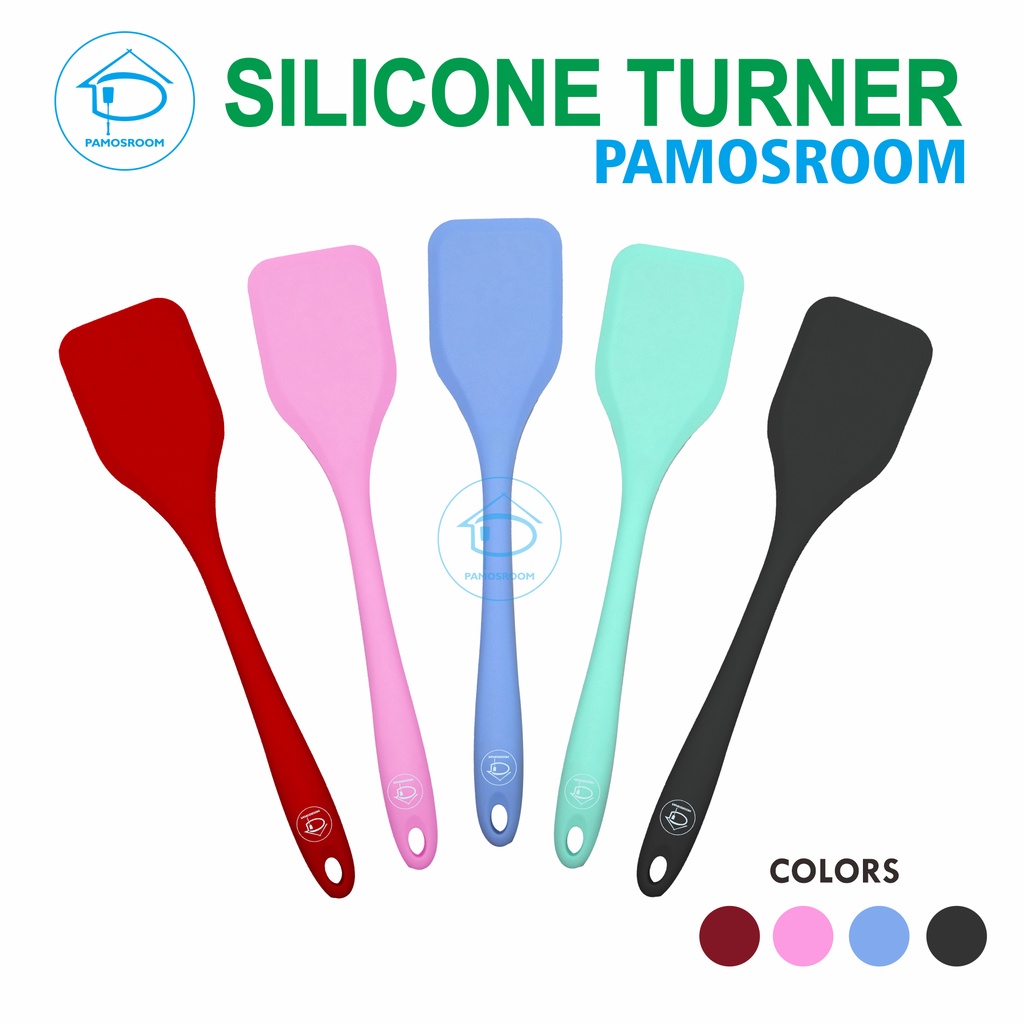 Clearance Sale Pamosroom Spatula Silikon Tahan Panas 31cm Alat Masak Sodet Spatula Teflon Enamel Pan Silicone Turner