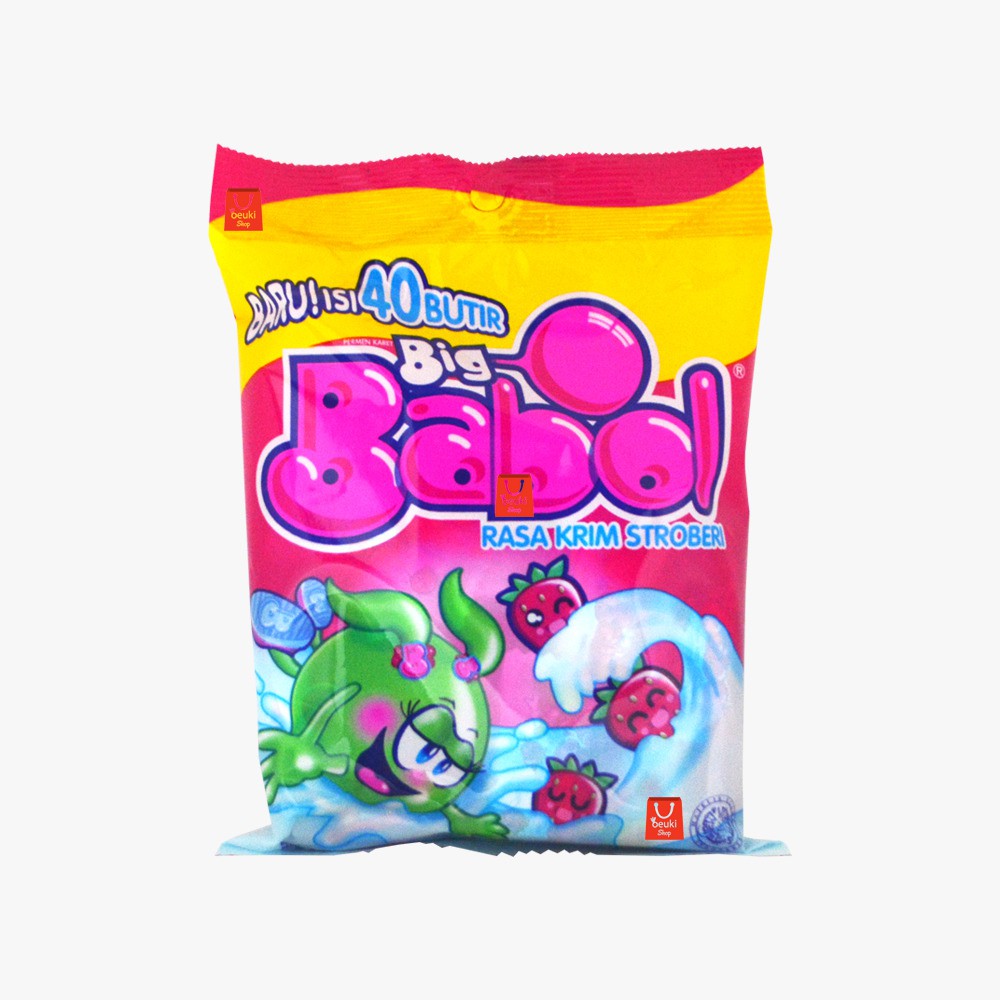 

Big Babol Krim Strawberry Permen Karet Lembut Rasa Krim Stroberi - 140gr