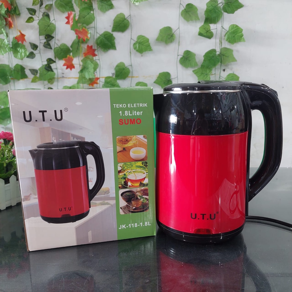 UTU Teko Air Ceret Kettle Listrik 1.8 Liter JK118 Sumo - Garansi 1 Tahun