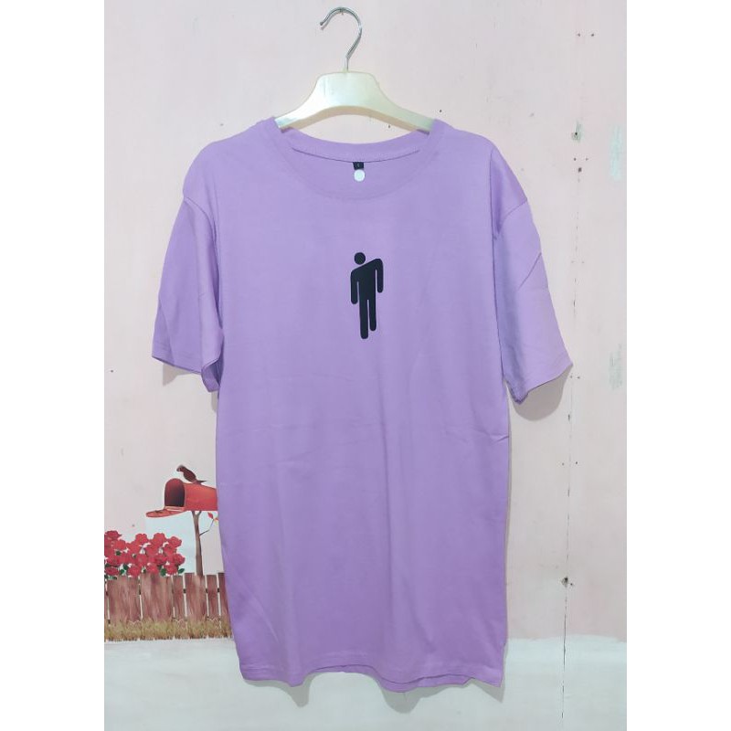 kaos billie eilish warna ungu muda / kaos  cotton combed