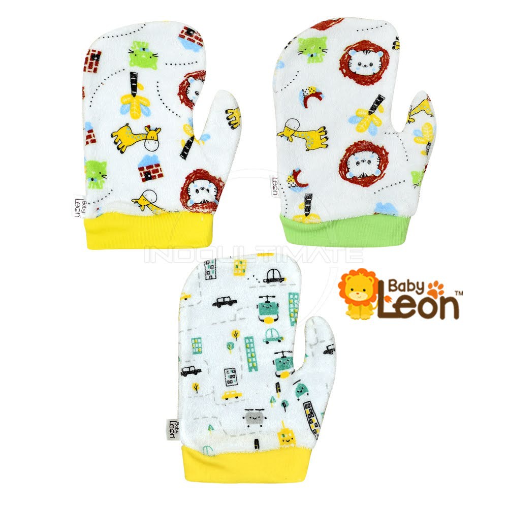 Waslap Handuk Bayi Jari BABY LEON Waslap Tangan Mandi Anak Bayi COTTON WL-05 Lap Mandi Bayi