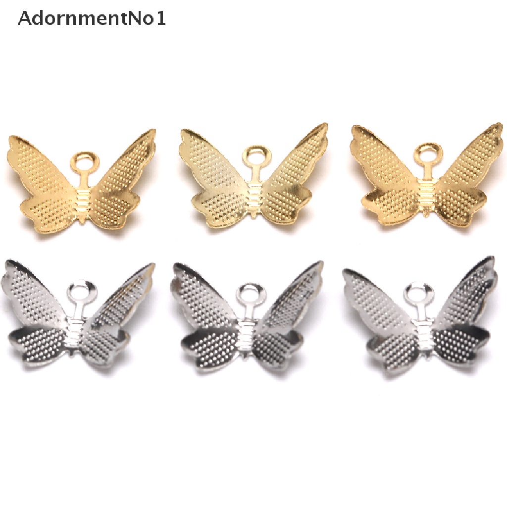 [AdornmentNo1] 100Pcs/Set Metal Butterfly Filigree Wraps Charm DIY Decoration Jewelry Findings [new]