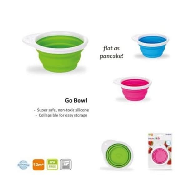 Munchkin Go Bowl / Mangkok Silikon Bayi 12m+