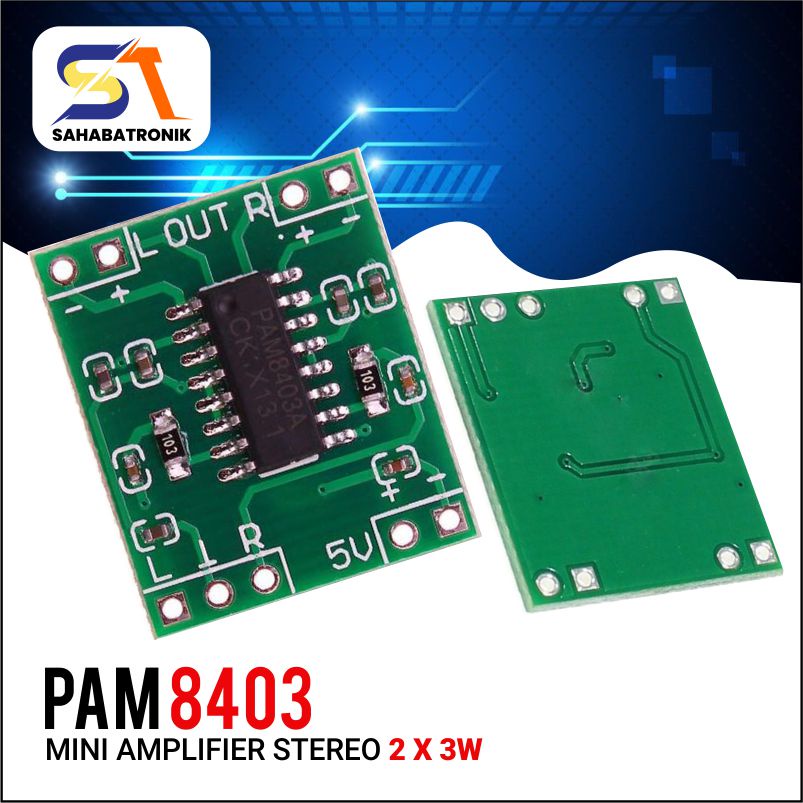 Pam8403 Power Amplifier Class D Stereo Mini Rakitan 5V 2X3 Watt Murah