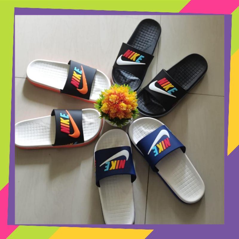 Sandal Fashion Pria Niike Rainbow Realpic Import High Quality