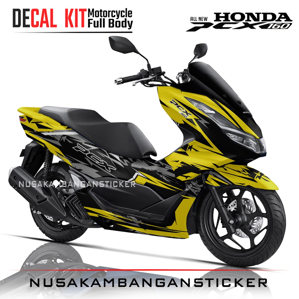STICKER PCX 160 GRAFIS ABSTRACK ART POLYGON KUNING03