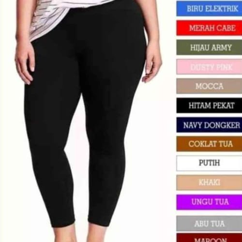 CELANA LEGGING DEWASA POLOS HITAM SIZE L-XL-JUMBO DARI BB 35 KG SAMPAI 115 KG