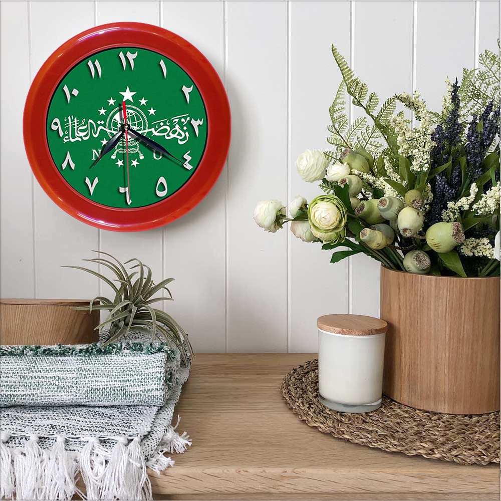 JAM DINDING LOGO NU - NAHDLATUL ULAMA   (DIAMETER 30CM)