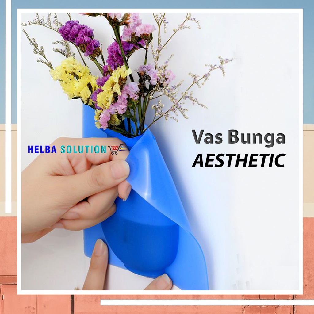 VAS BUNGA Aesthetic Silicone Model Tempel Pot Bunga Silikon Hiasan Dinding Dekorasi Rumah