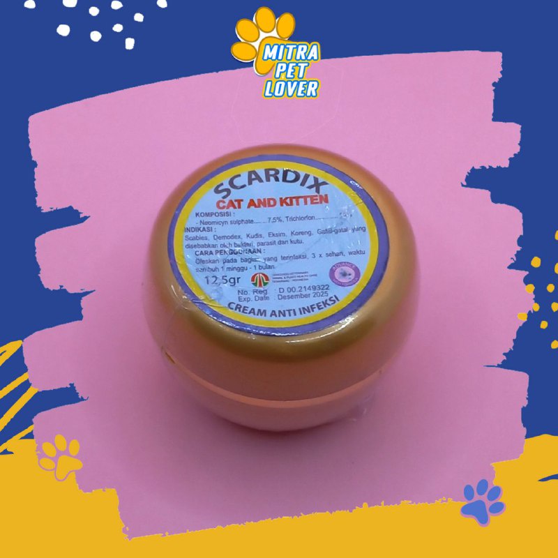 OBAT GATAL KUCING - SCARDIX CAT SALEP 12.5 GRAM ORIGINAL - KRIM GATAL DEMODEX KUDIS KUTU CREAM ANTI SCABIES EKSIM KORENG KITTEN PET ANIMAL KITTEN HEALTHCARE AND VETERINARY TAMASINDO OBAT KESEHATAN DAN VITAMIN TERNAK HEWAN BINATANG PELIHARAAN MITRAPETLOVER