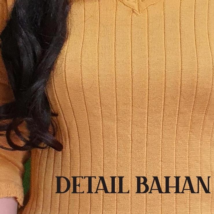 SWEATER JUMBO BIG SIZE RAJUT POLOS LENGAN PANJANG WANITA BAJUBUNDA