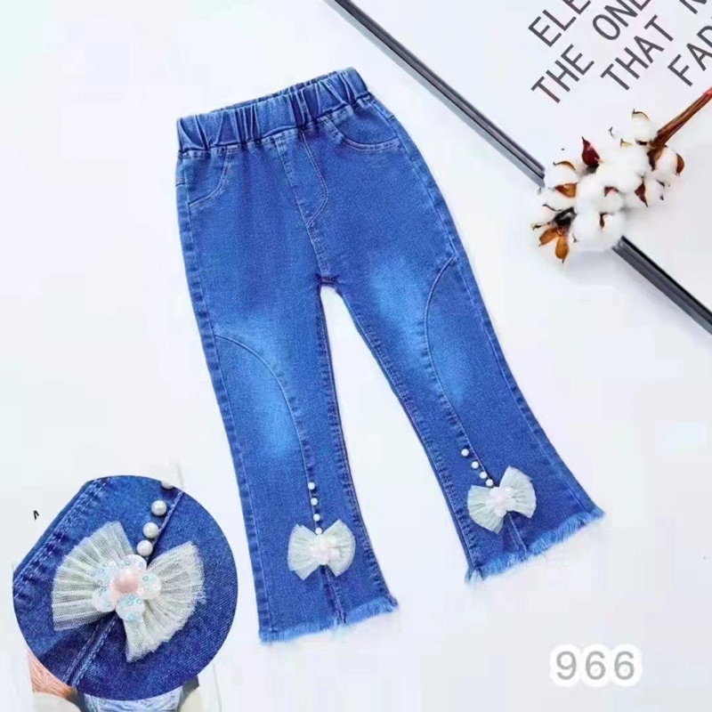 Celana levis import anak motif / celana karet levis premium / pants bulu fashion