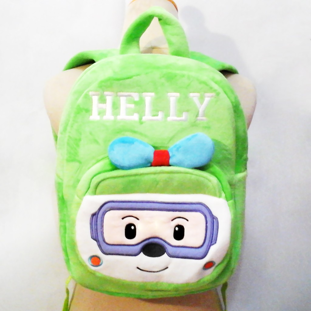 tas ransel boneka helli poli roy pesawat besar 35cm anak sekolah sd tk paud amber