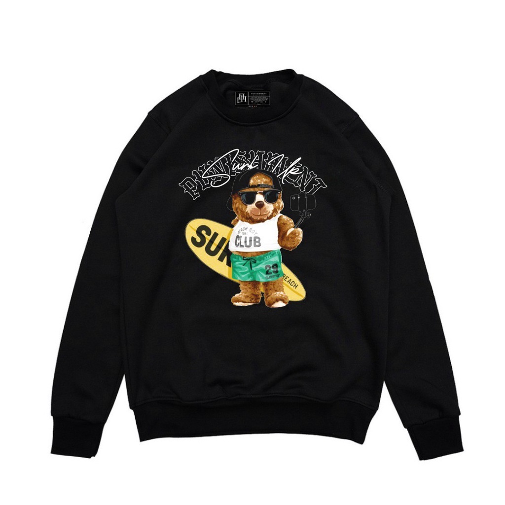 Benidson Crewneck Sweater Skater Bear Black