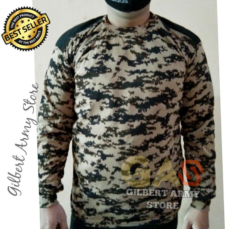 GILBERT ARMY STORE-Kaos Dekker Sniper Lengan Panjang Loreng Pramuka Kaos Loreng Motif Army